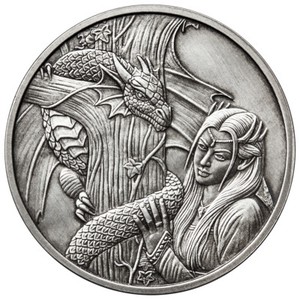 1 OZ SILVER COIN ANNE STOKES DRAGON COIN PROOF NOBLE DRAGON 3RD IN SERIES #COA