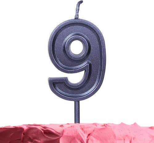 Black Sparkle Birthday Party Number 17 Candle 70mm Numbers Wedding cake topper - Picture 17 of 19
