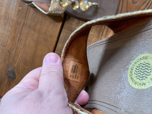 FitFlop Petra Jewled Gold Schlangenleder Sandale Flip Flop Gr. 8 guter gebrauchter Zustand - Bild 6 von 6