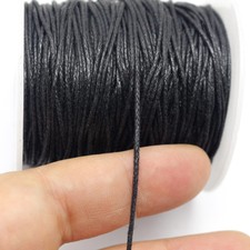 Craft Black Waxed Cotton Cord Beading String ...