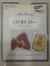 Stockings Nice Touch Sheer Thi-Top Sears, Roebuck & Co Made In USA White Size B
