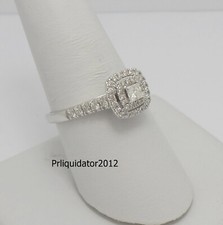 1/2CT Natural Diamond Halo Engagement Wedding Bridal Ring 14K White Gold Band