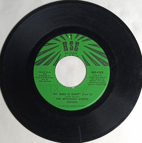 70s GOSPEL SOUL 45 HEAR The Bethlehem Gospel Singers MY BIBLE IS RIGHT 1974 HSE - Picture 2 of 4