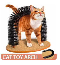 Cat Self Grooming Brush Arch Scratcher Deshedding Massage Toy Pet Cleaning Tool