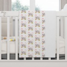 Baby Blanket with Cute elephants with roses Design
