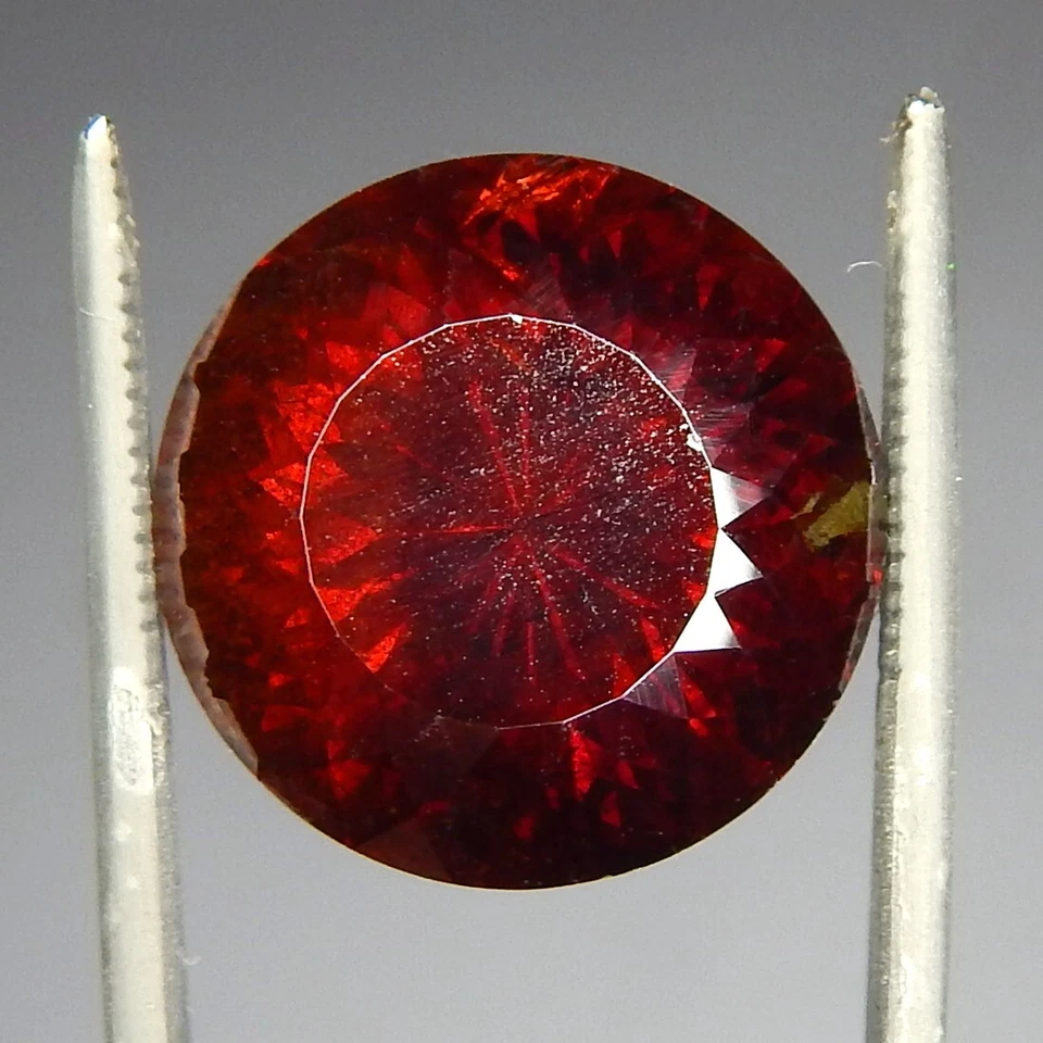 Huge 25.3ct Red Sphalerite Natural Mined Unheated Faceted Sparkly Sunburst Round - Image 2 of 4
