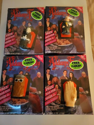 The Addams Family 1991 Cereal With 4 Attached Flashlights New Full Boxes