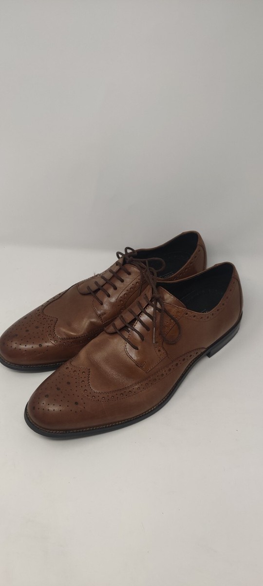 Stacy Adams Shoes Mens 11  Cognac Garrison Wingtip Oxfords 24916-221 Brown
