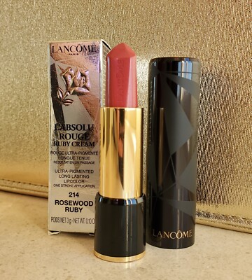 NEW Lancome L'absolu Lipstick 214 Rosewood Ruby Cream 0.10oz New in Box