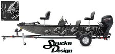 Boat Wrap Gray Angry Skeleton Vinyl Graphic Decal Kit Fish Bass Usa Fishing Pike Boat Wrap Gray Angry Skeleton Vinyl Graphic Decal Kit Fish Bass Usa Fishing Pike