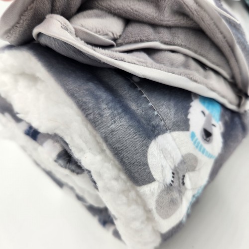 Polar Bear Security & Sherpa Blanket Gift Set Gray, Baby Shower, Nojo B12 MP - Picture 6 of 7