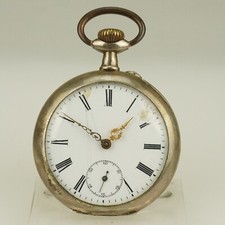 Rare Antique Silver Pocket Watch Men's no fusee duplex chronometer repeater RAR