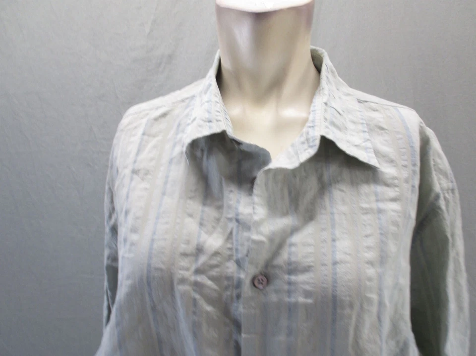 Camisa John Varvatos Talla XL Para Hombres Seda Lino Algodón Manga Larga Con Botones 265 Foto 2 de 4