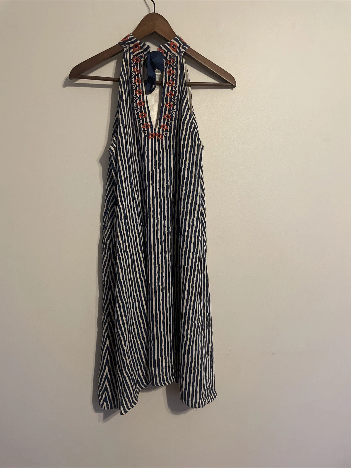 VETEMENTS Abito donna THML ricamato floreale taglia S vacanza artistica spiaggia fiori foderato