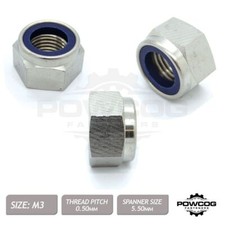 M3 Nyloc Locking Nut A2 Stainless Steel DIN 985 Metric 304 Grade 5.5mm Spanner