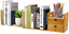 Bamboo Extendable Desktop Bookcase, Adjustable Bookshelf Bookcase Wood Desktop O Ostatnia zniżka