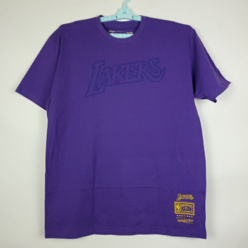 LA Lakers Mitchell & Ness NBA XL XLarge Shirt 3D Puff Print Team Logo Purple NWT - Picture 2 of 7