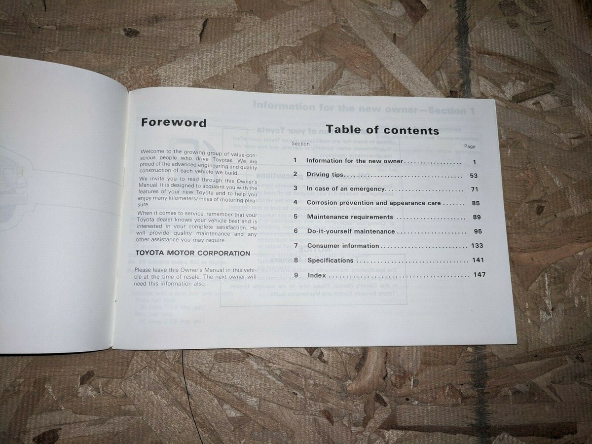 1985 Toyota Land Cruiser Original Owners Manual Book FJ70 BJ70