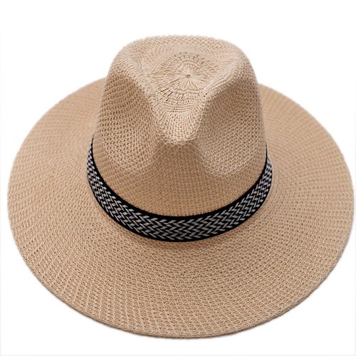 BohemiaStyle Solid Color Middle-aged Men Straw Hat Man Sun Hat Panama Hat - Picture 10 of 13