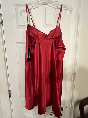bebe satin red dress Bebe Homecoming Red Satin Dress Size Large