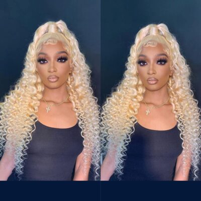 13x4 Blonde Lace Front Wigs 613 Loose Curly Wave Lace Front  display picture 1