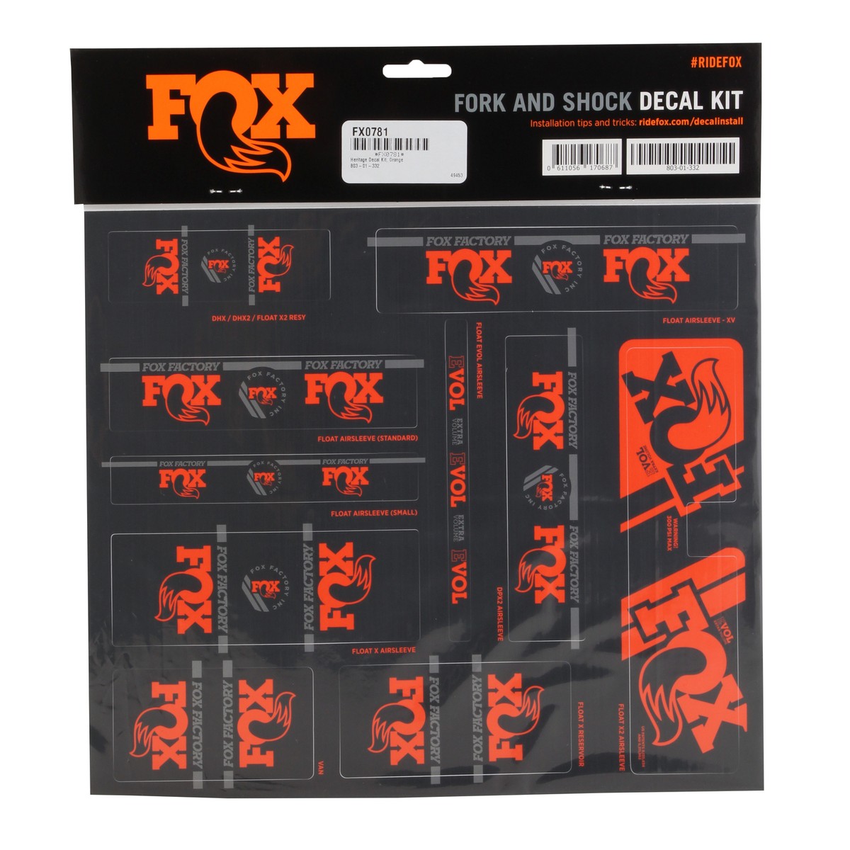NEW Fox Racing Shox Heritage Decal Kit 32, 34, 36, 40 Fork