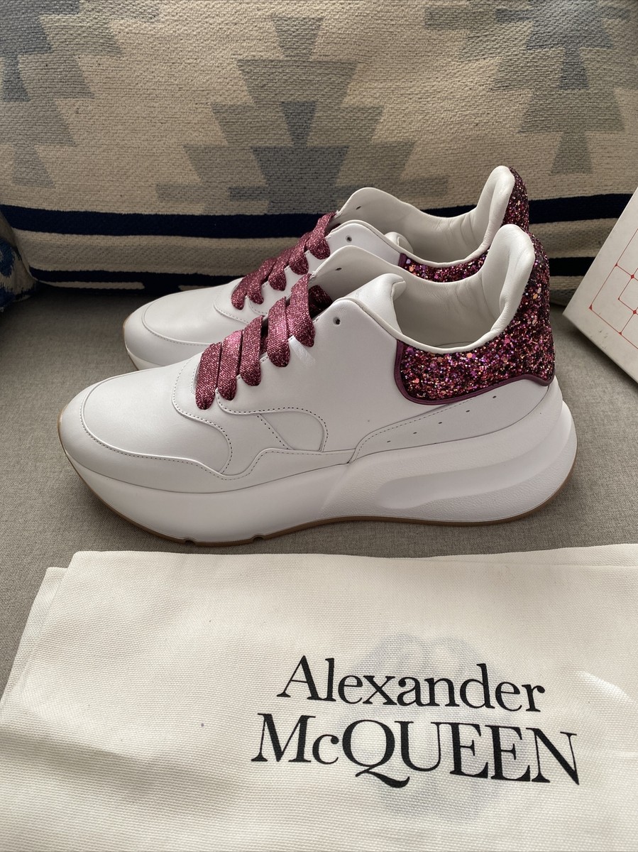 Alexander McQueen oversize sneaker white pink galaxy glitter