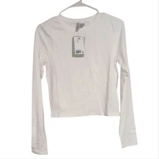 Divided by H&M White Long Sleeve Layering Tee Size Medium New with Tags