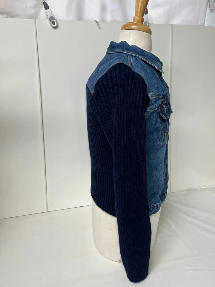 Chaqueta Azul Denim con Espalda Tejida y Mangas Largas Tejidas Mujer talla XL by Route 66 Foto 2 de 4