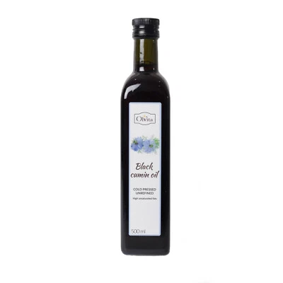 OLVITA RAW BLACK SEED CUMIN OIL COLD PRESSED UNREFINED NIGELLA SEEDS 100ml 250ml 500ml