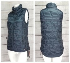 Gerry Peak Xs Puffer Down Zip Up Vest Navy Quilted Welded Geo Pattern Nwt $100