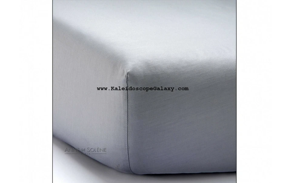 Anne De Solene KING GEOMETRY ARGENT * SÁBANA PLANA Y AJUSTADA ~ GRIS SATINADO Sin almohada Foto 3 de 4