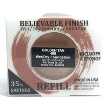 Sorme Believable Finish Wet/Dry Powder Foundation REFILL- Golden Tan # SR406