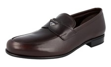PRADA Leather Logo Penny Loafer Dress Shoes - 2DC179 Brown NEW -  US 6 EU 39