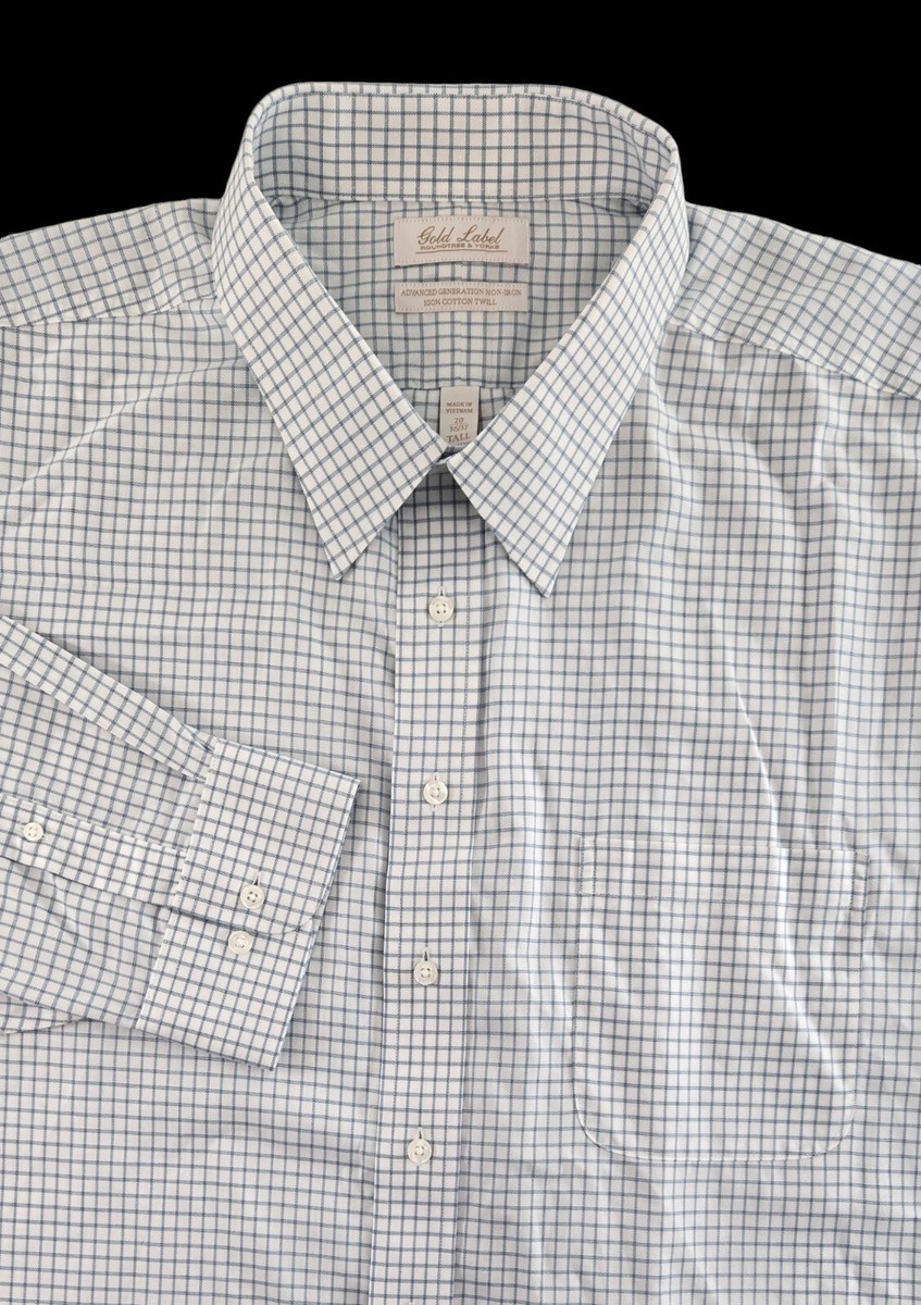 Roundtree Yorke Advance Gold Label Dress Shirt No Iron TALL 20 36-37 Roundtree Yorke Advance Gold Label Dress Shirt No Iron TALL 20 36-37
