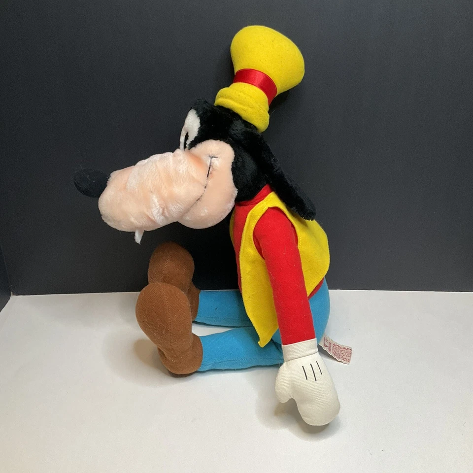 Muñeca suave vintage Goofy Applause perro peluche 15" chaleco amarillo juguete de peluche Foto 3 de 4