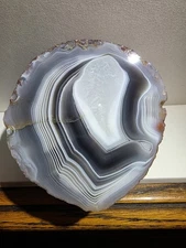 Botswana Agate parallax banding flow channel fortification quartz