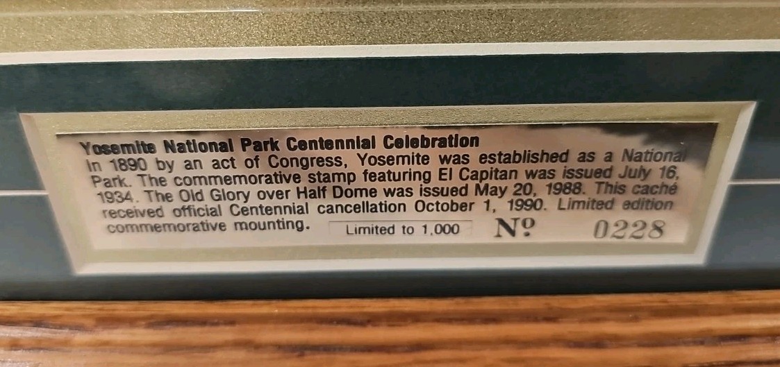 1890 To 1990 Yosemite National Park Centennial  No. 228 Out Of 1000 Collectible