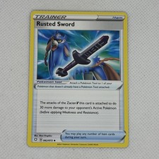 rusted sword pokemon card value Trainer Lot - Shield 061/072 - Shining Fates The attacks of the Zacian V this card is attached to do 30 more damage to your opponents Active Pokmon (before applying Weakness and Resistance) Rust Syndicate Grunt - 112/084