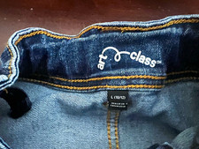 Art Class Blue Denim A-Line Short Skirt Button Closure Solid Size L 10/12