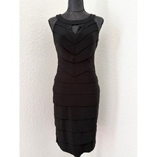 White House Black Market Instantly Slimming Black Tiered Sheath Dress 6