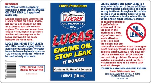 Lucas Oil 10278 Engine Oil Treatment Stop Leak Sold Individually - 1 qt - Afbeelding 4 van 6