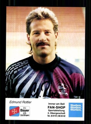 Edmund Rottler Autogrammkarte Bayer Uerdingen 1991-92 Original Signiert
