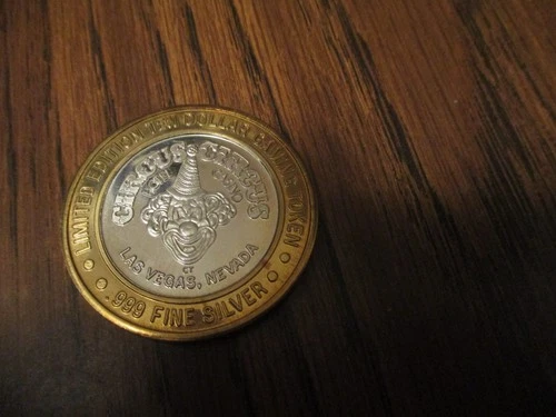 .999 FINE SILVER CENTER CASINO TOKEN LAS VEGAS CIRCUS CIRCUS 35 GRAMS TOTAL