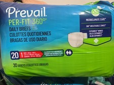 Prevail Per-Fit 360 Daily Briefs Diaper, 20ct, Size 1 (4 Packs = 80 Total)