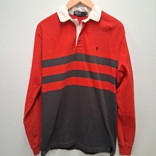 Vintage 90s Polo Ralph Lauren Rugby Long Sleeve Shirt Men's Large Striped USA