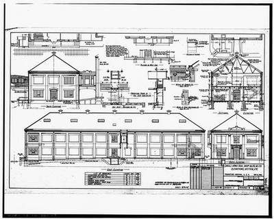 9. BUILDING 211. SMALL ARMS TOOL SHOP. ELEVATIONS, SECTIONS, ETC. May 13, 1904