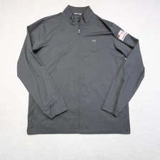 Travis Mathew Jacket Mens Large Black Full Zip Golf CEFCO Hackers-R-Us Softshell