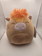 Squishmallows Nassim The Cow 7.5" Soft Toy Plush Brand New With Tags Tan Orange 