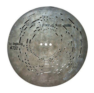 Antike 9 Zoll Polyphone Spieluhr Disc Schallplatte (ausgeblasster Titel) religiös?